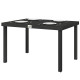 Aluminum Outdoor Dining Table for 6, Patio Rectangular Table, 47.2" x 35.4" x 29.1", Black