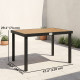 Aluminum Outdoor Dining Table for 6, Patio Rectangular Table, 47.2" x 35.4" x 29.1", Natural