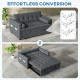 Pull Out Sofa Bed, Sleeper Sofa Couch with USB Ports, Small Linen Loveseat Futon Couch for Living Room, Dark Grey