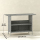 Wicker Outdoor Bar Table, PE Rattan Bar Height Patio Table with 2 Shelves, Steel Frame for Garden, Backyard, Dark Grey