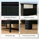 Wicker Outdoor Bar Table, PE Rattan Bar Height Patio Table with 2 Shelves, Steel Frame for Garden, Backyard, Black