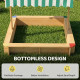 Wooden Sandbox with Cover, Kids Sandbox Outdoor with Adjustable Canopy and Seats for Backyard, Beach, Light Brown