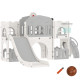 Qaba 9 in 1 Toddler Slide with Basketball Hoop, Climber, Telescope, Tunnel, Steering Wheel, for 1-3 Years, Grey