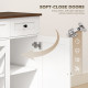 Sideboard Buffet Cabinet, 54" Farmhouse Kitchen Storage Cabinet with Acrylic Barn Doors and 3 Drawers, White Wood Grain
