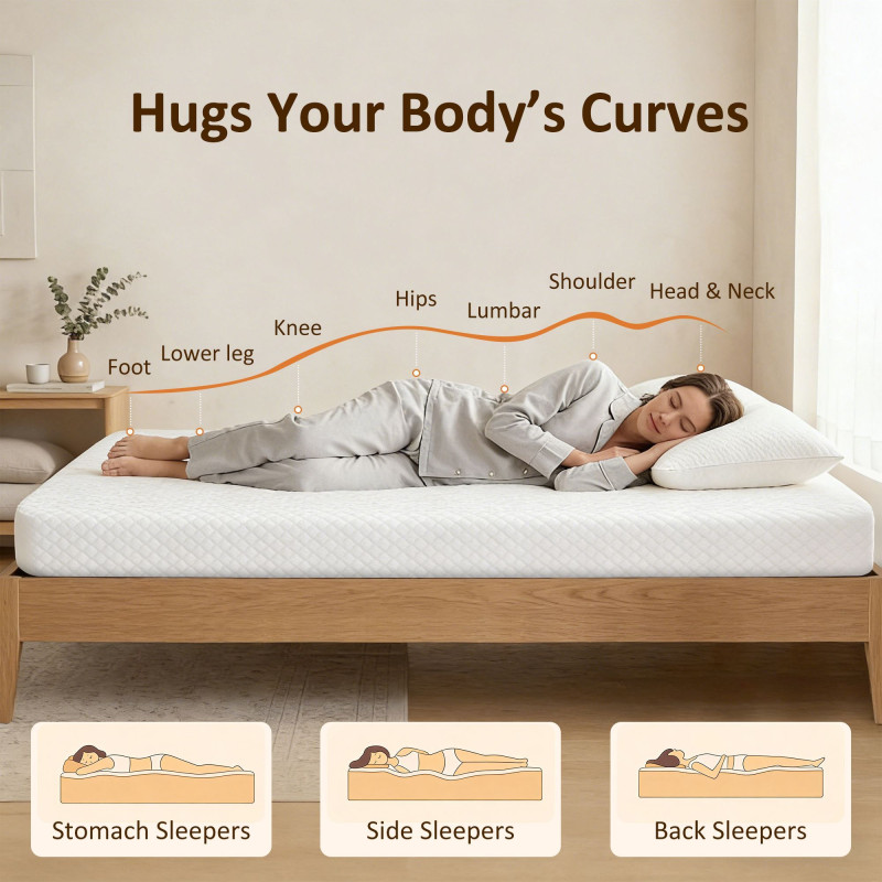 Full Mattress 6 Inch Memory Foam Mattress in a Box, Pressure Relief & Lumbar Support, CertiPUR-US Certified, Medium Firm