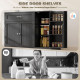 44" Modern Kitchen Storage Cabinet with Drawer, Adjustable Shelves, Small Kitchen Pantry with Door Racks, Black