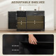 44" Modern Kitchen Storage Cabinet with Drawer, Adjustable Shelves, Small Kitchen Pantry with Door Racks, Black