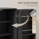 44" Modern Kitchen Storage Cabinet with Drawer, Adjustable Shelves, Small Kitchen Pantry with Door Racks, Black