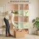 5-Tier Bookshelf, S Shaped Geometric Bookcase with 15 Compartments, White Wood Grain
