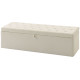Storage Ottoman, Upholstered Velvet End of Bed Bench, Button Tufted Storage Bench for Bedroom, Living Room, Beige
