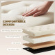 Storage Ottoman, Upholstered Velvet End of Bed Bench, Button Tufted Storage Bench for Bedroom, Living Room, Beige