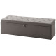 Storage Ottoman, Upholstered Velvet End of Bed Bench, Button Tufted Storage Bench for Bedroom, Living Room, Grey