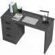 Computer Desk with 3 Drawers, 47" Home Office Desk with Adjustable Hanging Rails for Letter A4 Files, Black