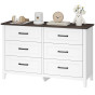 Wide Dresser for Bedroom with 6 Drawers Storage Chest of Drawers for Living Room, Closet, Laundry, Entryway