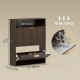 Shoe Cabinet with 2 Flip Drawers Narrow Shoe Storage Cabinet with Top Shelf for Entryway Hallway Coffee