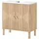Floor Standing Bathroom Vanity, Bathroom Vanity Cabinet with Adjustable Shelf, Oak