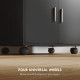 Microwave Cart with Wheels, Microwave Stand with Worktop, Open Shelves and Drawer, Storage Cabinet, Black