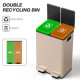 Garbage Bin, Soft-Close Trash Can with Foot Pedal, 2x7.4 Gal (2x28 L) Garbage Can with Removable Inner Buckets, SGold