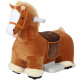 Qaba Electric Ride on Horse, Battery Powered Ride on Toy with Washable Cover and Quiet Wheels, Brown