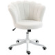 Office Chair, Armless Swivel Desk Chair with Adjustable Height, Backrest, Tilt Function for Office, Vanity, Cream White