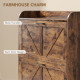 Narrow Shoe Storage Cabinet, Farmhouse Slim Shoe Cabinet with 2 Flip Drawers, Adjustable Shelves, Rustic Brown