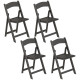 4 Pack Folding Chairs, Foldable Resin Chair with Padded Seat, Portable Indoor Outdoor Seat for Office Events Dining
