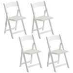 4 Pack Folding Chairs, Foldable Resin Chair with Padded Seat, Portable Indoor Outdoor Seat for Office Events Dining
