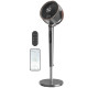 20dB Silent Standing Fan, Oscillating Fan with 12 Speeds, LED Light, WiFi & Remote Control, 12H Timer