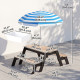 Qaba Kids Picnic Table with Umbrella, 3 in 1 Wooden Sand & Water Table with 2 Hidden Play Boxes for Patio, Ages 3-6