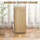 Bamboo Laundry Hamper with Removable Drawstring Bag and Side Storage Pockets, 19.8 Gal, Natural