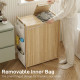 Bamboo Laundry Hamper with Removable Drawstring Bag and Side Storage Pockets, 32 Gal, Natural