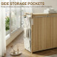 Bamboo Laundry Hamper with Removable Drawstring Bag and Side Storage Pockets, 32 Gal, Natural