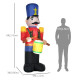 Outdoor Yard Colorful 8ft Inflatable Walnut Soldier Drum Beating with LED