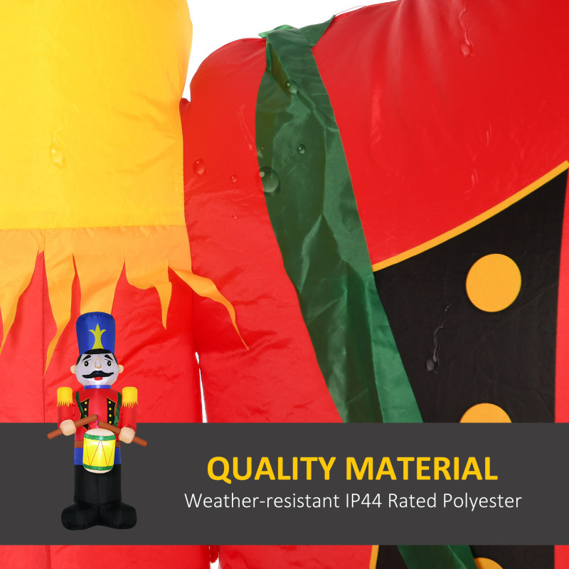 Outdoor Yard Colorful 8ft Inflatable Walnut Soldier Drum Beating with LED
