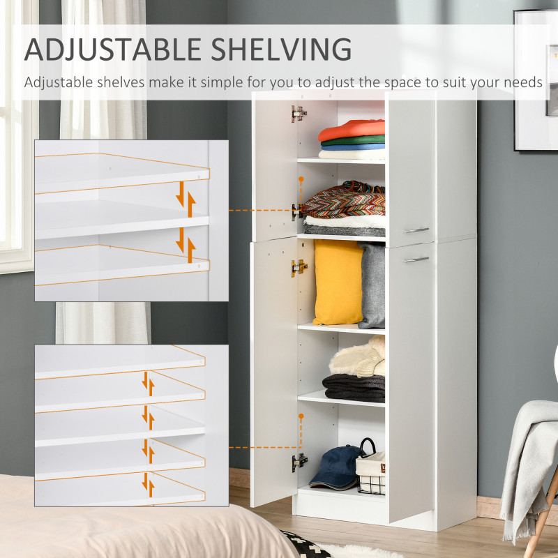 61" Pantry Cabinet, Kitchen Pantry Storage Cabinet with 2 Doors and Adjustable Shelves, Freestanding Storage Cabinet