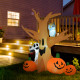Inflatable Halloween Decoration Haunted Tree with Owl, Ghost, Pumpkins, Blow-Up Outdoor LED Display for Lawn, Garden, Party