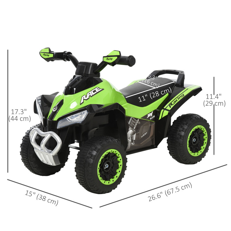 Aosom No Power Baby Ride on Toy, Kids Ride on Car Foot to Floor Sliding 4 Wheels with Music, Lightening, for 18-36 M, Green