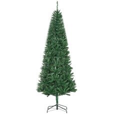 6.9ft Artificial Christmas Tree w/ Metal Stand Spruce Branch Tips Green