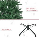 6.9ft Artificial Christmas Tree w/ Metal Stand Spruce Branch Tips Green