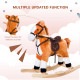 Qaba Kids Plush Rocking Horse Child Ride On Toy Rocker with Realistic Sounds Brown