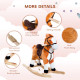 Qaba Kids Plush Rocking Horse Child Ride On Toy Rocker with Realistic Sounds Brown