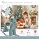 Qaba Kids Rocking Horse Plush Animal on Wooden Rockers with Sounds, Wooden Base and Bear Toy, Baby Rocking Chair, Blue