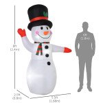 8 Ft Tall Outdoor Lighted Airblown Inflatable Christmas Lawn Decoration - Waving Snowman
