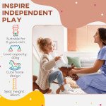 Qaba Kids Rocking Horse Plush Animal on Wooden Rockers with Sounds, Wooden Base, Baby Rocking Chair, Brown and White