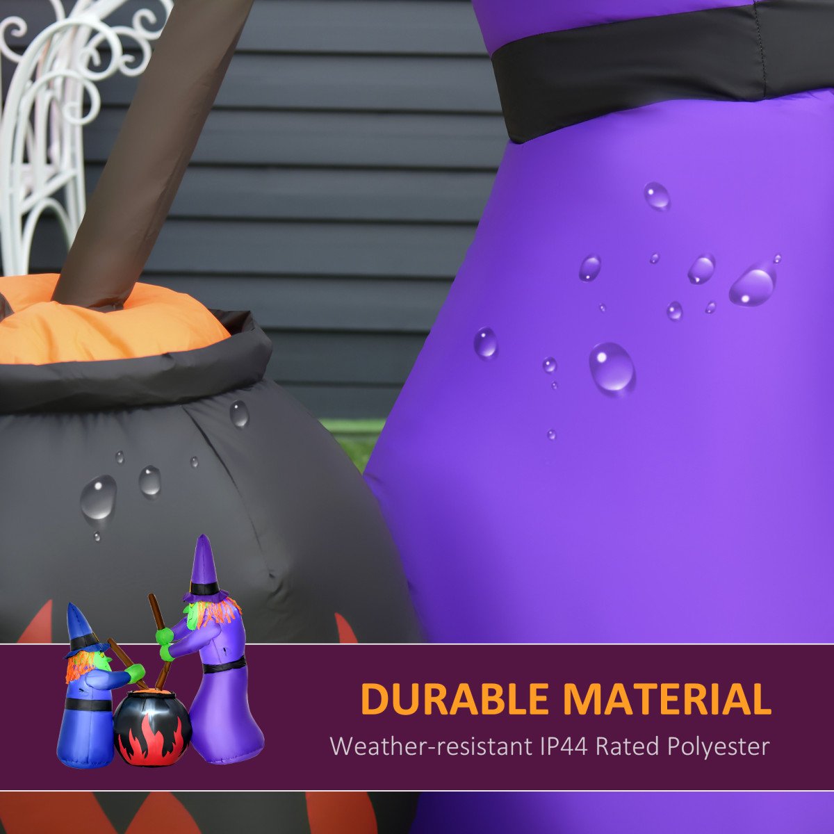 Outdoor Yard Colorful 5.5ft Blow Up Inflatable Halloween Two Old Witch and Magical Potions Decoration with LED for Indoor Outdoor House Party Display