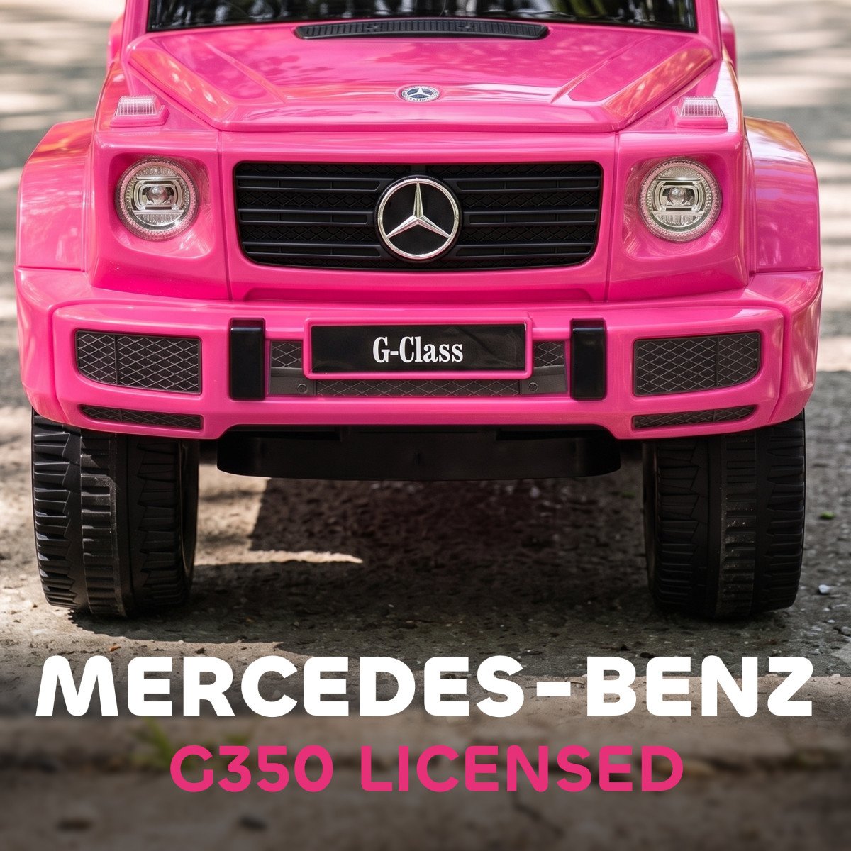 Aosom Mercedes-Benz G350 Licensed Push Car, 3-in-1 Toddler Sliding Car with Horn, Steering, Foot Rest, Seat Storage, Pink