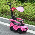 Aosom Mercedes-Benz G350 Licensed Push Car, 3-in-1 Toddler Sliding Car with Horn, Steering, Foot Rest, Seat Storage, Pink