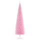 7' Pencil Christmas Tree, Slim Artificial Xmas Tree with Realistic Branches, Sturdy Metal Stand, Pink