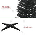 7FT Artificial Christmas Tree, Pencil Christmas Tree with Realistic Branches, Stable Stand, Black