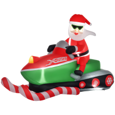 5.2ft Christmas Inflatable Santa Claus with Snowmobile, LED Lighted for Home Indoor Outdoor Garden Lawn Decoration Party Prop